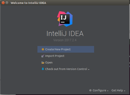 IntelliJ Welcome Screen